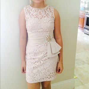 Eliza J Sleeve Cream Lace Dress